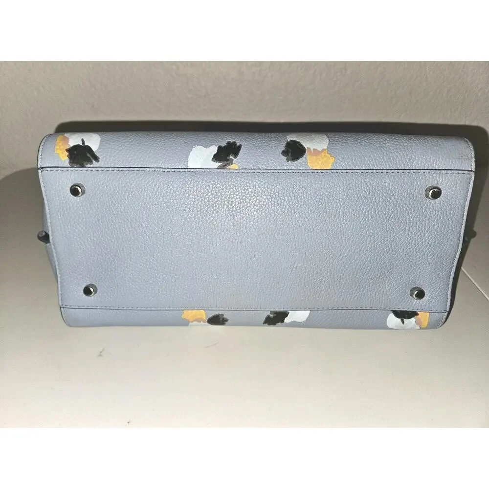 COACH Nolita Blue Floral Print Pebbled Leather Satchel Tote Shoulder Bag 37176 - Picture 10 of 16